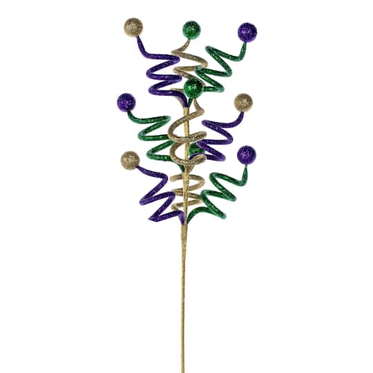 21.5" Mardi Gras Curly Ball Sprays, 3ct. By Vickerman | Michaels®
